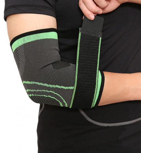 Cotiera elastica ajustabila cu bretea elastica, verde cu negru, universala