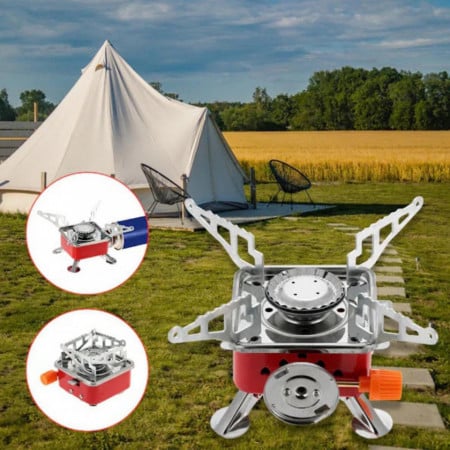 Aragaz portabil camping, pliabil, aprindere automata, 112 x 90 x 90 mm