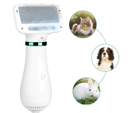 Perie Cu Uscator De Par Pentru Animale , 2 Viteze , Protectie Anti-Incingere
