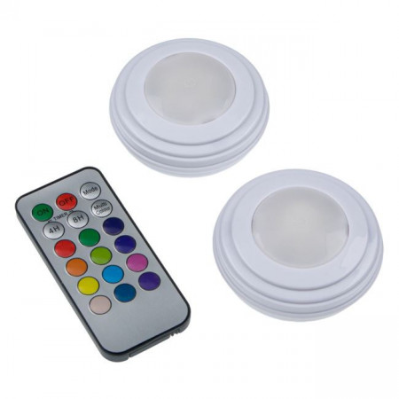 Set 2 Lampi De Veghe Cu Telecomanda, 12 Culori