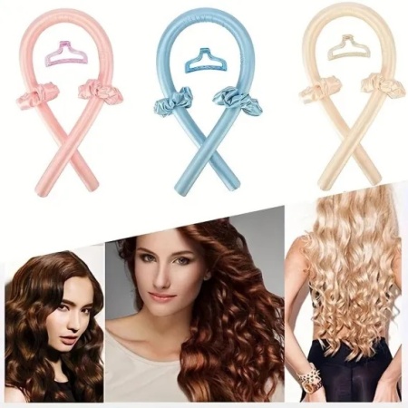Set 3 buc - Ondulator fara Caldura, diverse culori, 3 Accesorii, 2 Elastice si Clama