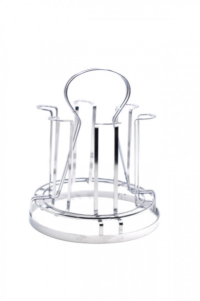 Suport pahare din metal cu tavita pentru 6 pahare 23 cm