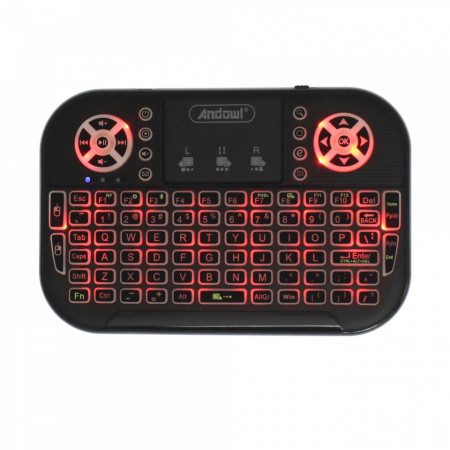 Mini Tastatura Wireless cu Touchpad K700C, Neagra