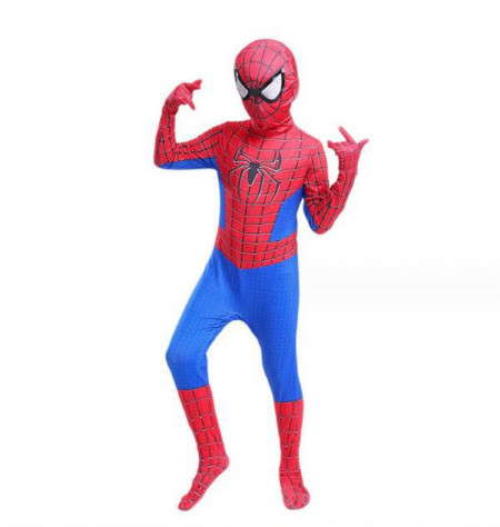 Costum carnaval roșu-albastru cu mască – model clasic, copil