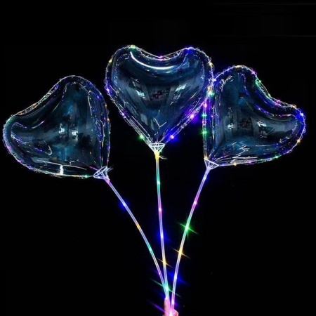 Set 50 Baloane Party LED multicolor, forma Inima