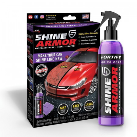 Ceara Lichida, Shine Armor, Ceramic Wax, 236 ml + Laveta Microfibra