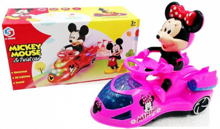 Jucarie Interactiva cu proiectie de Lumini, Minnie Mouse pe scooter