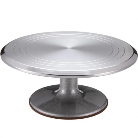 Platou rotativ pentru ornat torturi, cofetărie și patiserie, aliaj de aluminiu, bază antiaderentă, stabil, ușor de curățat, 30 cm, 1.8 kg