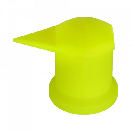 SET 10 BUCATI CAPAC PLASTIC PENTRU PREZON ROATA CU INDICATOR 32 MM NEON GALBEN 54.5 MM