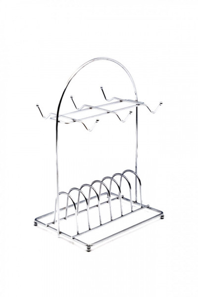 Suport pentru 6 Cesti si 6 Farfurii din Metal, 19x30 cm