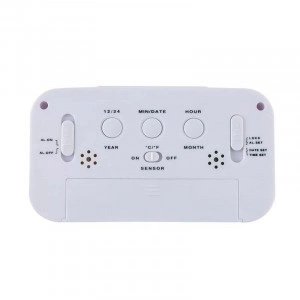 Ceas digital LCD, senzor pentru iluminare, alarma, termometru, calendar - Img 3