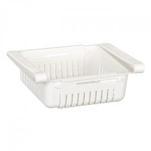 Cos de depozitare extensibil pentru frigider, alb 19.5x16x8 cm - Img 2