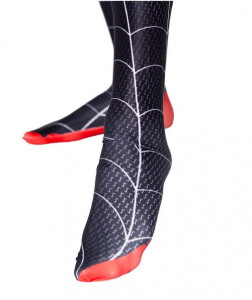 Costum carnaval negru-roșu cu imprimeu păianjen – adult - Img 6