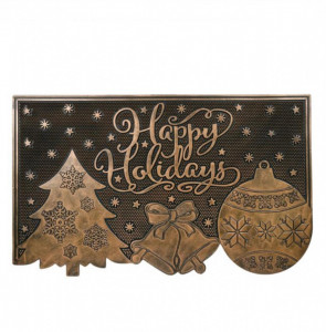 Covoras intrare decorativ pentru usa, decor Craciun, 75x43 cm