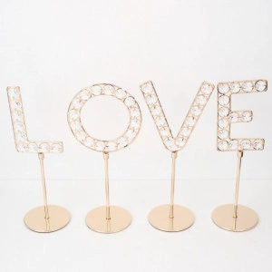 Decoratiune LOVE, fier+sticla, 12x12x16cm