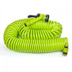 Furtun de udare în spirală cu pistol, verde, 15 m - Img 3