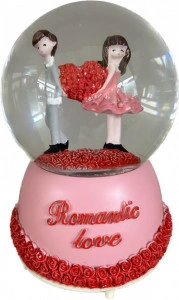 Glob de sticla muzical decorativ 15 CM, Cuplu