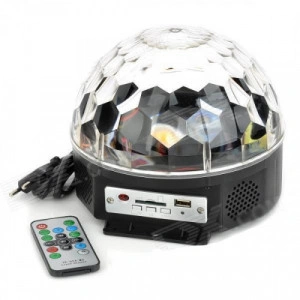 Glob disco cu Mp3 player, boxa incorporata , cititor de stick usb si card - Img 3