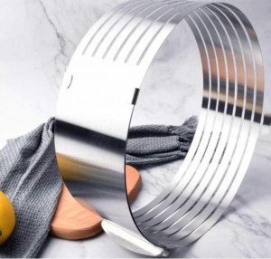 Inel ajustabil din inox, 6 spatii pentru feliere, argintiu, 24-30 cm, H 8.5 cm - Img 6