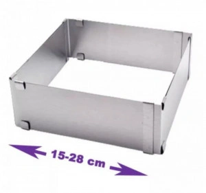 Inel reglabil dreptunchiular prajituri, 15-28 cm, H8 cm - Img 3