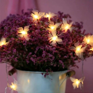 Instalatie incarcare solara, 5m, 50 LED fluturi Fairy, interior/exterior