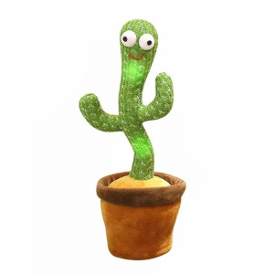 Jucarie din plus interactiva Cactus vorbitor, dansator, lumineaza, 37 centimetri, verde, baterii incluse - Img 5