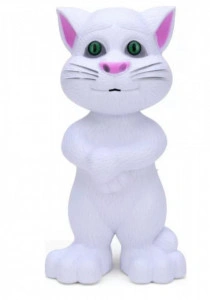 Jucarie interactiva, Talking Tom Alb, 20 cm