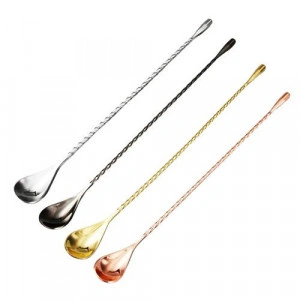 Lingurita de bar cu maner rasucit pentru amestecare bauturi, cocktail