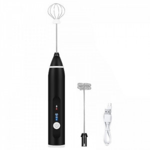 Mini Mixer cu acumulator incorporat cu 2 teluri interschimbabile, 3 trepte de viteza pentru a face spuma de lapte la cafea si amestecare - Img 7