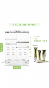 Organizator de produse cosmetice si ingrijire personala, rotativ 360 grade, material rezistent, transparent - Img 6