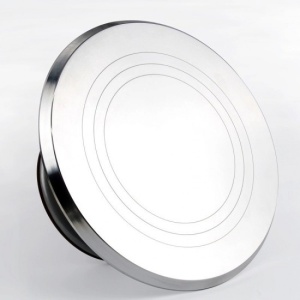 Platou rotativ pentru ornat torturi, cofetărie și patiserie, aliaj de aluminiu, bază antiaderentă, stabil, ușor de curățat, 30 cm, 1.8 kg - Img 2