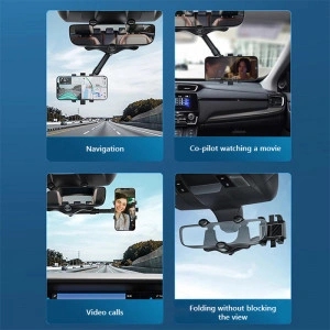 RotatableCarHolder, suport pentru telefon la 360 de grade care se montează pe oglinda retrovizoare - Img 5