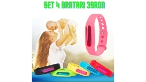 Set 6 bratari anti-tantari din silicon, multicolor