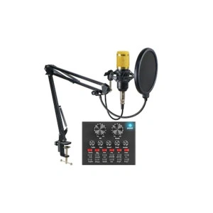 Set Profesional Mixer Audio Si Microfon, MIC8, pentru podcast, inregistrare, live, tiktok,