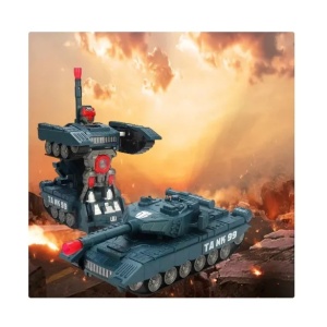 Tanc camuflaj, transformare in robot, lumini led intermitente si muzica - Img 1