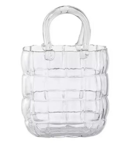 Vaza de sticla design geanta L transparenta 28x18 - Img 2