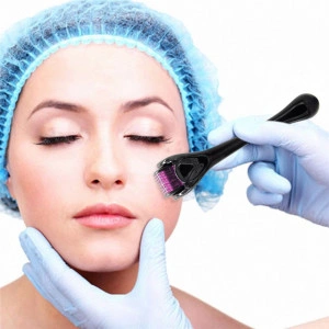 Aparat masaj facial dermaroller pentru regenerarea pielii, 540 ace din titan, 0.75 mm