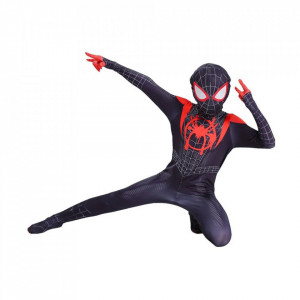 Costum carnaval negru-roșu cu mască – model erou urban, copil - Img 4