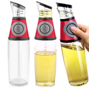 Dispenser din sticla cu gradatii pentru ulei si otet,Press and Measure 500 ml - Img 2