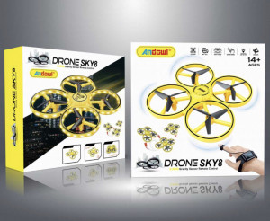 Drona Anti Coliziune ‘Drone Sky8’, Inteligenta, Cu LED, 14 ani, Galben - Img 4