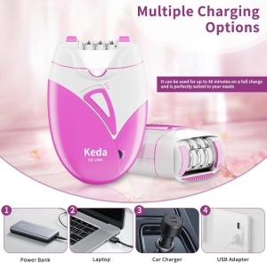 Epilator facial si corporal, USB, Fara fir, 2 viteze, Roz - Img 5