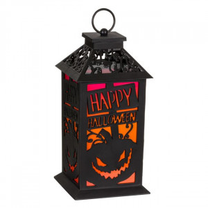 Felinar decorativ halloween Dovleac Negru 14x14x28 cm - Img 2
