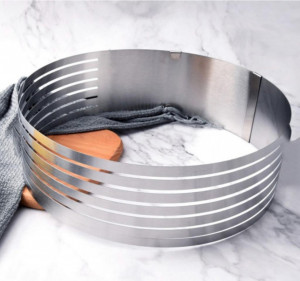 Inel ajustabil din inox, 6 spatii pentru feliere, argintiu, 24-30 cm, H 8.5 cm - Img 7