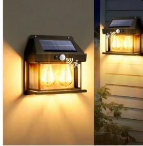 Lampa Solara Led cu Senzor de Miscare 16x17cm de Perete, cu 2 Becuri - Img 3