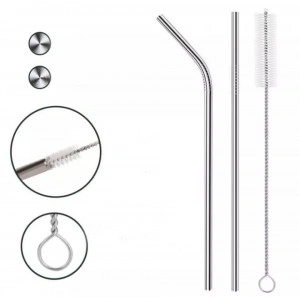 Set 2 paie reutilizabile metal si perie curatare