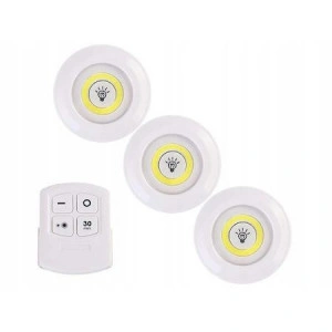 Set 3 lampi LED fara fir, autoadezive, cu telecomanda - Img 2