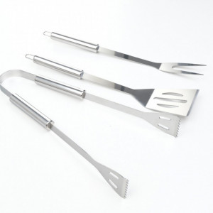 Set 3 ustensile pentru gratar, inox - Img 1