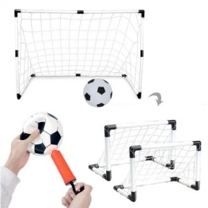 Set poarta fotbal cu minge, lumini, pompa - Img 2
