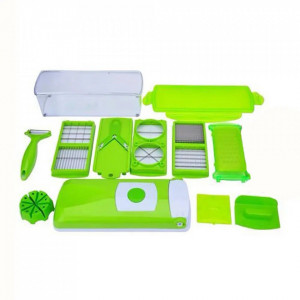 Set razatoare multifunctionala pentru fructe si legume, 11 piese, design moden, verde - Img 5