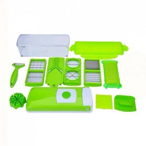 Set razatoare multifunctionala pentru fructe si legume, 11 piese, design moden, verde - Img 5